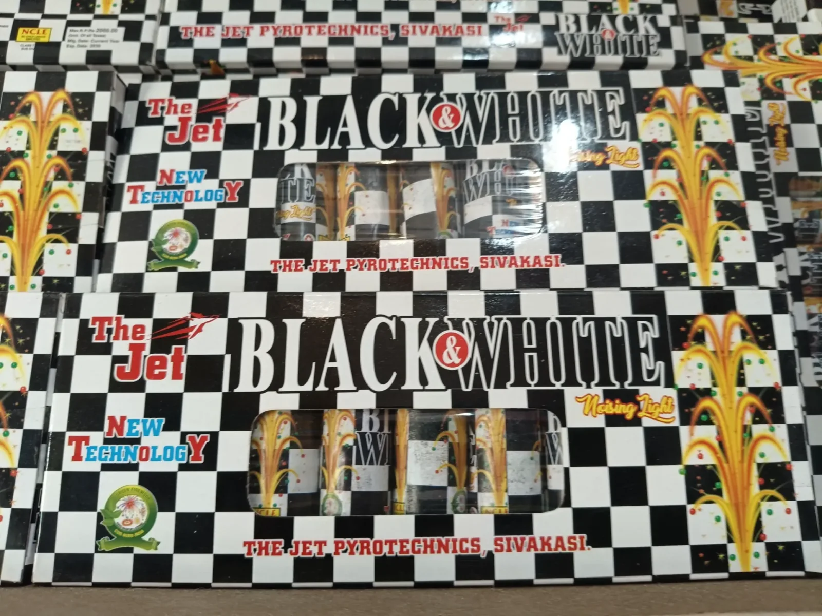 black white